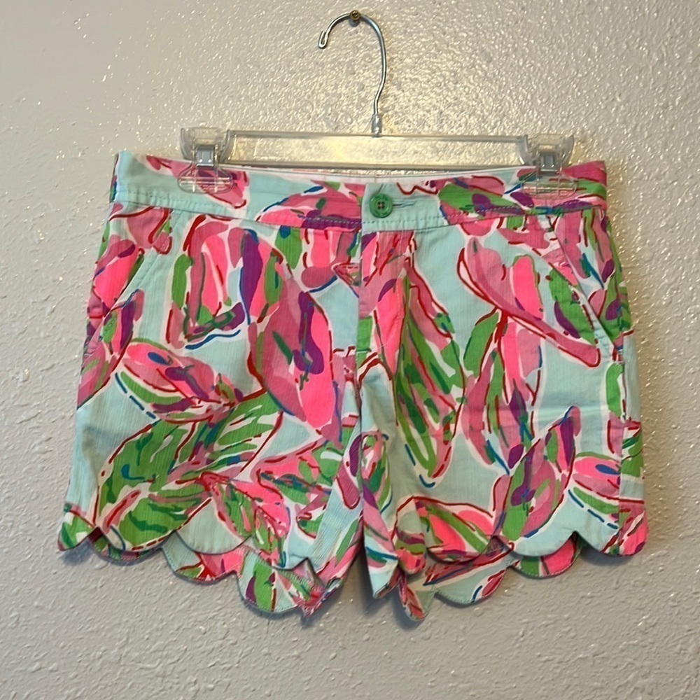 LILLY Pulitzer Pink and Blue The Buttercup Shorts Size 0